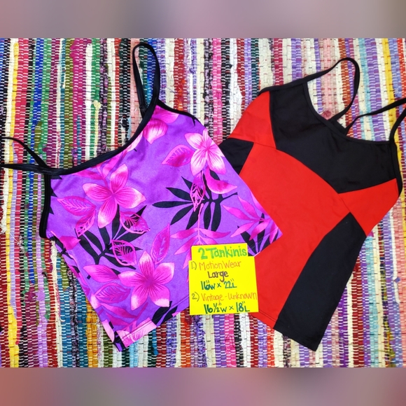Vintage Purple and Red Bikini Tops - Picture 2 of 16